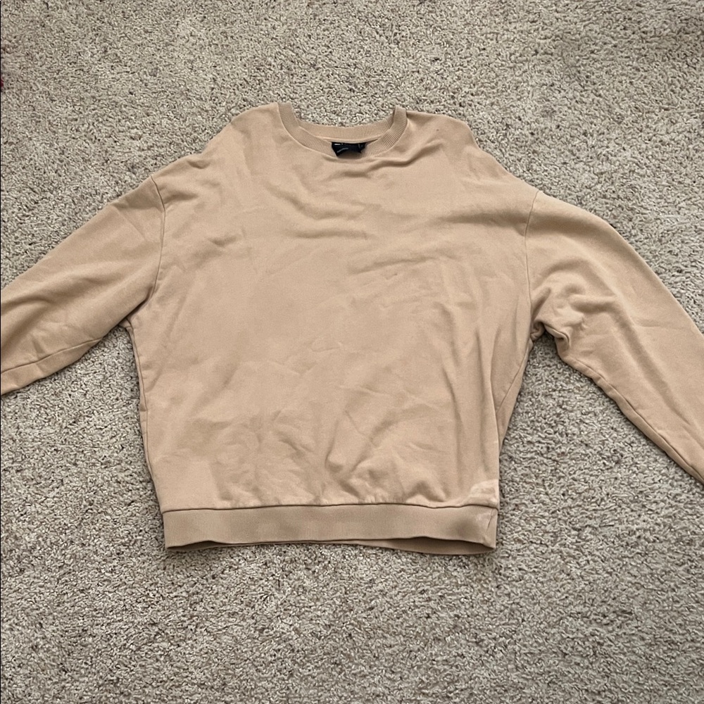 ASOS Design Beige Ribbed Crewneck